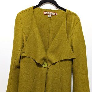 Beyond Threads Felted Wool draped jacket, olive green